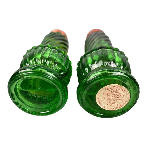 (2) AVON Christmas Candle Sweet Honesty Cologne 1 FL OZ average 1/2 Full - Picture 5 of 7