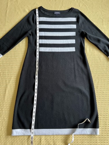Lands’ End Women’s Size M 10-12 Cotton Sweater Dress Striped 3/4 Sleeves - Nice - Picture 7 of 11