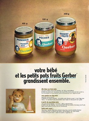 K Advertising Advertising 1971 Food Small Fruit Pots Baby Gerber Ebay
