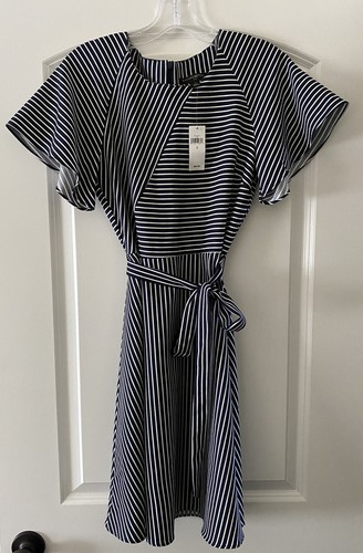 New With Tags Banana Republic Black White Striped Dress Size 2 - Picture 2 of 9