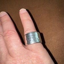 Sterling Silver .925 Thick Band Pebbled Ring NWOT Was 250 Size 10.5