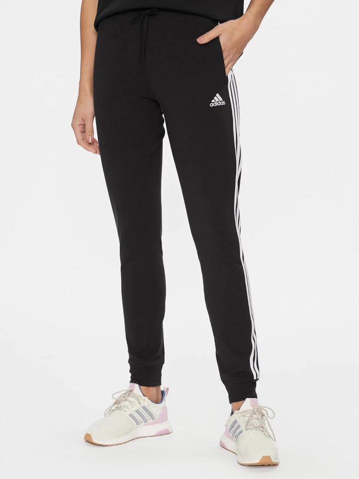 Adidas Damen Hose Sporthose Jogginghose ESSENTIALS 3STREIFEN FRENCH TERRY CUFFED - Bild 2 von 4