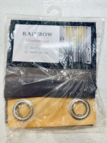 Rainbow Sheer 8 Grommet Ombre Faded Panel, Yellow-Grey, 52x84, 1 Panel - Picture 3 of 3