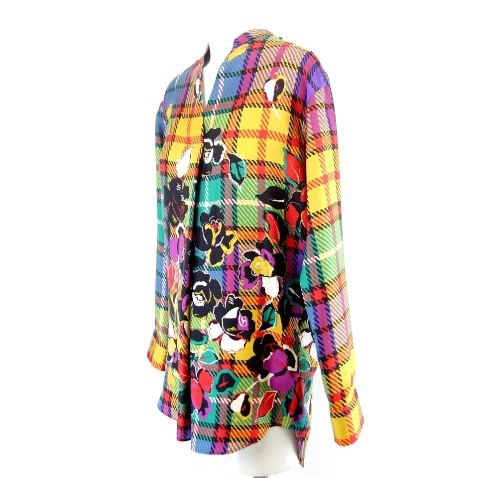 Bluse Bunt LE SARTE PETTEGOLE Damen Tunika Hemd Oberteil Shirt Seide Elegant Neu - Bild 3 von 4