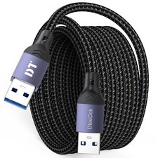USB to USB Cable 10 Ft 5Gbps Long USB 3.0 60W USB A Male to Male Cord 10ft Da...