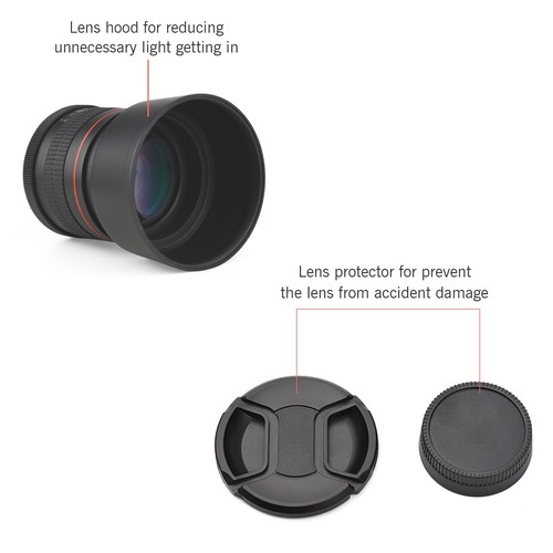 Andoer 85mm F1.8 Large Aperture Medium Tele Full Frame Portrait Camera Lens - Bild 4 von 9
