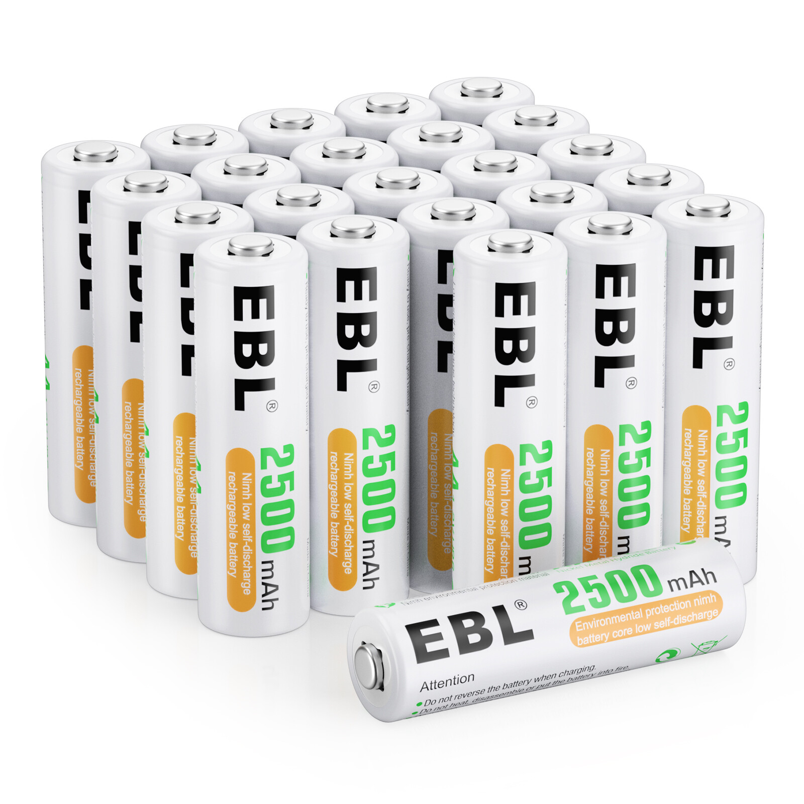 24pcs 2500mah AA NIMH Rechargeable Batteries EBL Branded-image