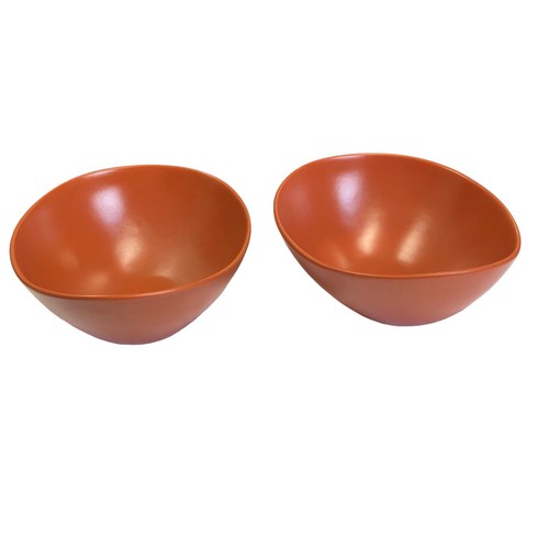 Libbey World Tableware Driftstone Burnt Orange Satin Porcelain Oval Bowl Dri6C - Picture 2 of 11