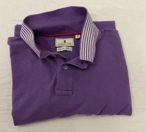 Mens XXL Pique Stretch Polo Golf Shirt Lavender Preppy Designer Southern Pines - 第 1/20 張圖片