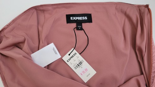 Neu mit Etikett Express rostig lachsfarben gefütterter glänzender Damen-Minirock Org.-Preis 49,90 $ Größe 0 - Bild 6 von 15