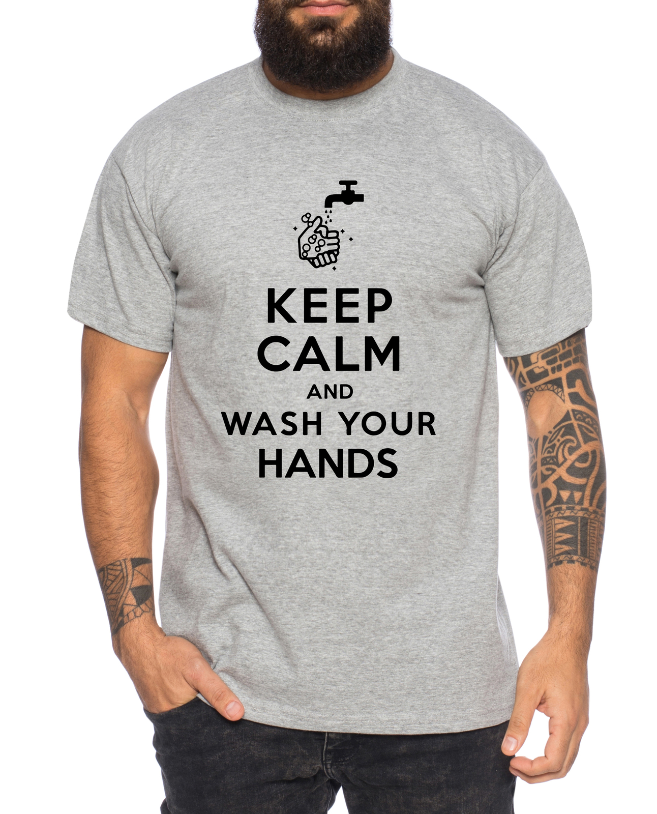 ALTRA Wash your Hands T shirt da uomo Keep Calm and wash your Hands