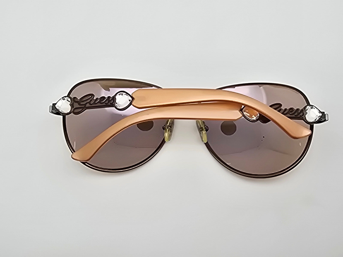 New Guess Sunglasses , BROWN AND BRONZE IN COLOR! Guess GU7091 Brown Rhinestone Frame Bronze Mirror Lens  main image 3