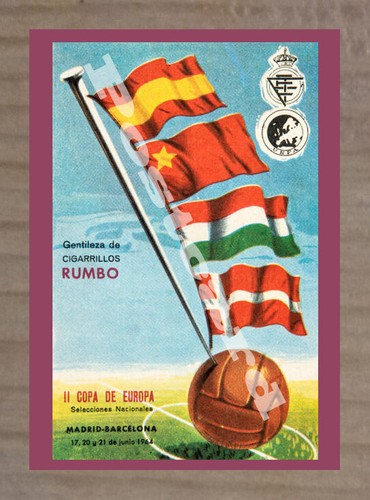 Historic UEFA European Nations Cup 1964 Advertising Postcard