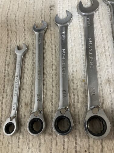 Craftsman Tools USA 17pc Metric SAE Reversible Combo Ratcheting Wrench Set - Foto 7 di 14