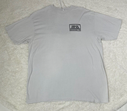 Vintage 1989 Oregon State Fair White Single Stitch Graphic T-Shirt Size XL - USA