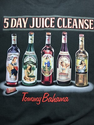 NWT Reg $49.50 Tommy Bahama /"5 DAY JUICE CLEANSE/" Men/'s BLACK 100/% Cotton
