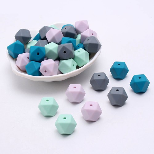 14MM Hexagon 4 Mixed Colors Silicone Beads DIY Bracelet Necklace Jewelry Making