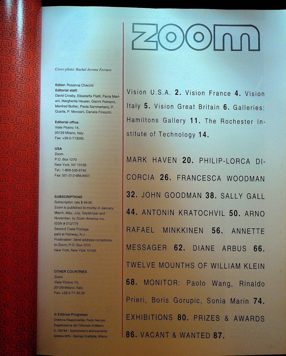 Zoom Magazine January 1996 Photography Rachel Jerome Ferraro Zoom Magazine January 1996 Photography Rachel Jerome Ferraro