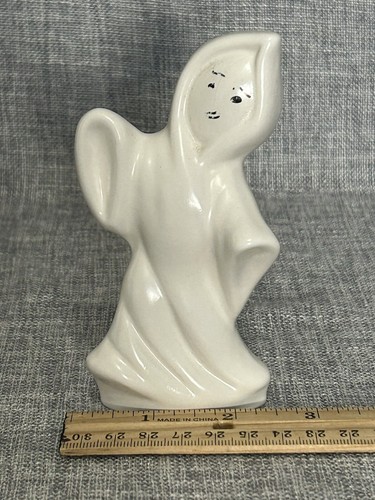 Ceramic Hand Painted 4.75" White Ghost Statue Halloween Figure Vintage 1970s - Picture 9 of 9