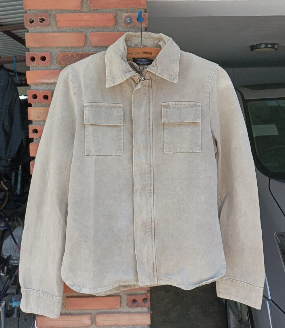 Marco Tagliaferri Beige 2 Way Zip Shirt Jacket 46 Small