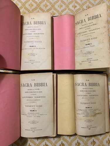 LA SACRA BIBBIA SECONDO LA VOLGATA 1897 ANTONIO MARTINI 12 VOLUMI Tip. Vescovile - Foto 5 di 21