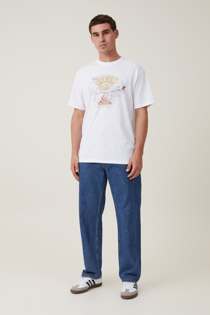 Cotton:On Men's Premium Loose Fit Music T-Shirt Green Day Dookie