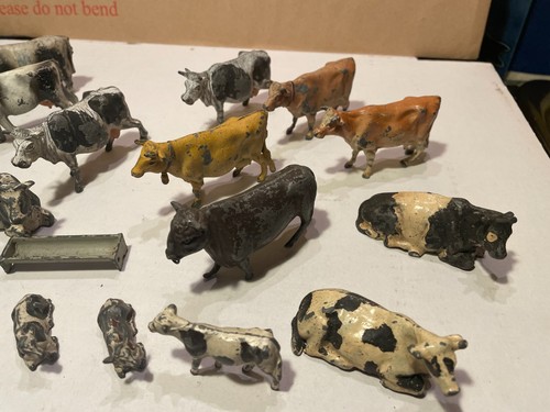Lot of 31 Metal Farmyard Animals Cows , Bulls caves Britains JoHillCo Timpo etc - Picture 2 of 8