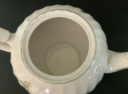 Vtg Teapot Charlotte Royal Crownford Ironstone Staffordshire England Green - Picture 6 of 16