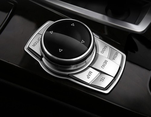 Silver Multi-Media Control Gear Shift Parking Brake Button Cover For BMW F01 F10 - Picture 7 of 9