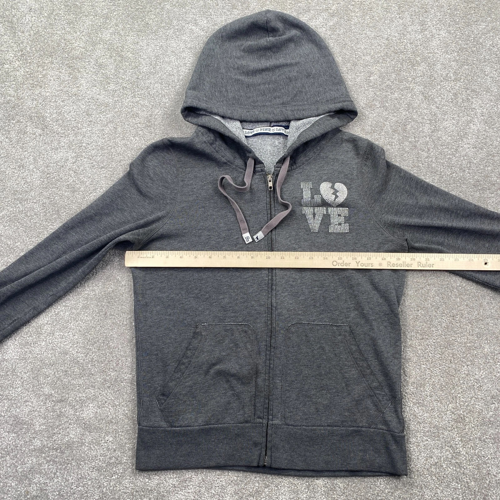 UNDERCOVER Felpa con cappuccio e zip intera Victoria's Secret Pink Love da donna taglia S grigio antracite