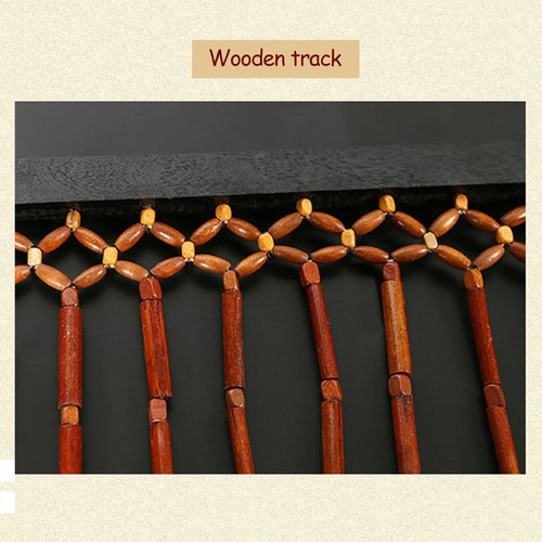 Natural Wood Bamboo Beaded Curtain Fly Screen Bedroom Bath Doorway Porch Divider - Picture 7 of 12