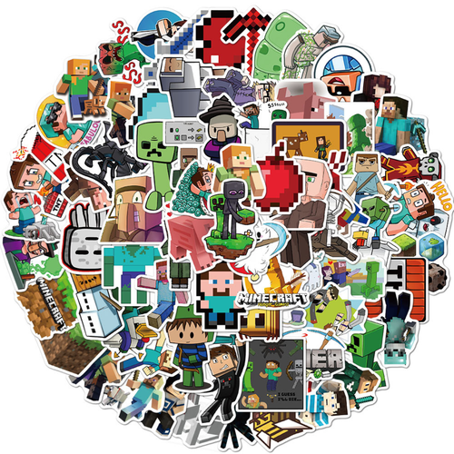 100pcs Minecraft Sandbox Video Game Vinyl Decal Graffiti Sticker Bomb Laptop - Picture 4 of 11