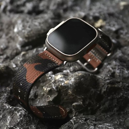Camouflage Nylon Watchband Strap For Apple Watch Ultra 2 Series 10 9 8 45/46/49m - Picture 8 of 24