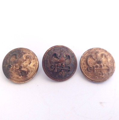 US Navy Eagle and Anchor Brass Buttons Parallel Anchor LOT OF 3