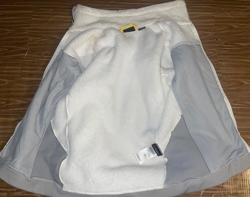 Womens Mountain Hardwear White Gray Polartec High Loft Teddy Fleece Jacket Sz S - Picture 8 of 12