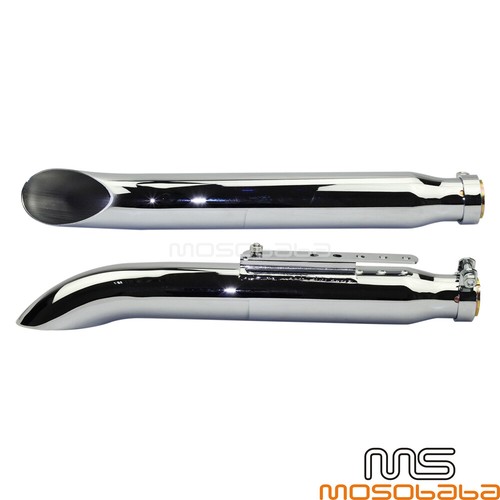 2X 19'' Turn Out Exhaust Muffler For Harley Cafe Racer Bobber Suzuki VL 125 800 - Picture 5 of 9