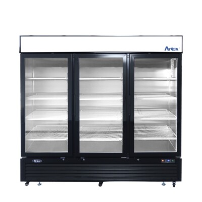 Atosa MCF8728GR 81'' Three Section Glass Door Freezer Merchandiser, 68 cu. ft.