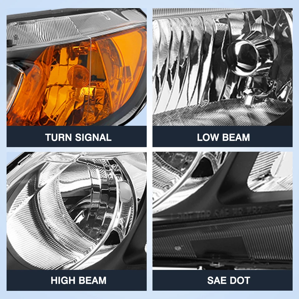 Conjunto de faros ámbar negro izquierda+derecha para Honda Civic 2006-2011 sedán Foto 2 de 4