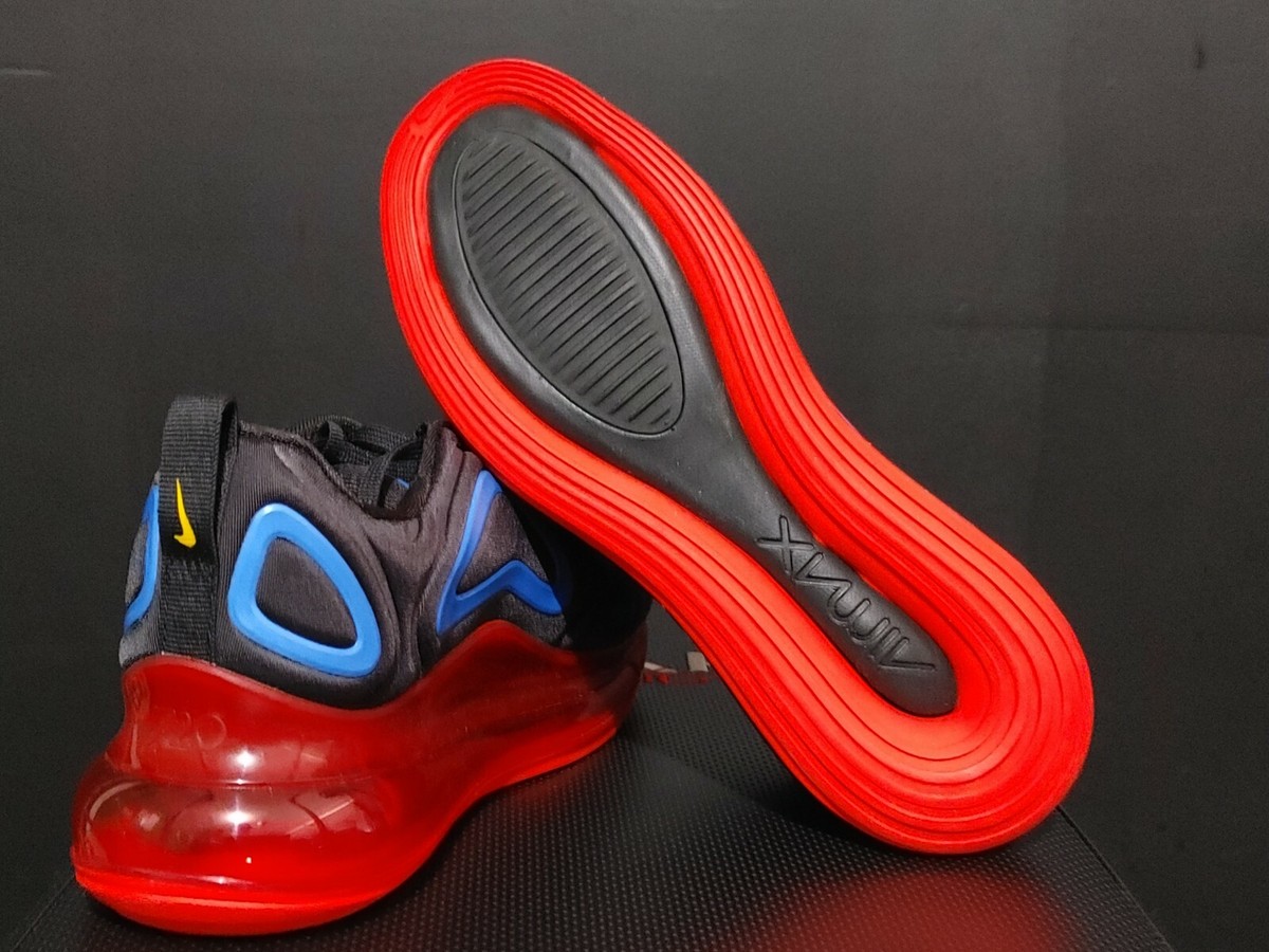 Nike Air Max 720 Shoes Sneakers Black/Red/Blue Size 4Y