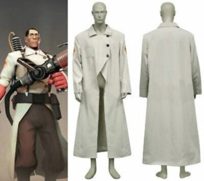 NEW! Team Fortress 2 Medic Coat Trench Cosplay Costume