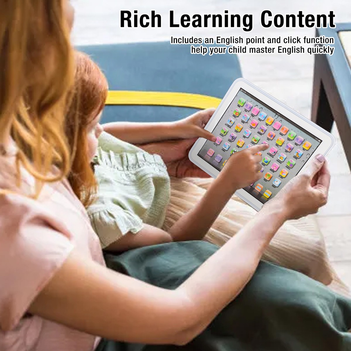 Kids Learning Pad/Tablet Interactive Toddler Toys with Words Numbers Alphab