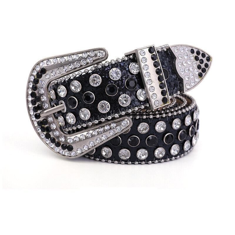 Men Rhinestone Western Belt Crystal Studded Belt Cowgirl Cowboy Belt for Women - Picture 23 of 33