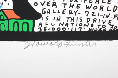 Howard Finster "TO THE OLEMPICS" Bring World Together 1996 SIGNED 42/100 (E25) - Picture 4 of 8