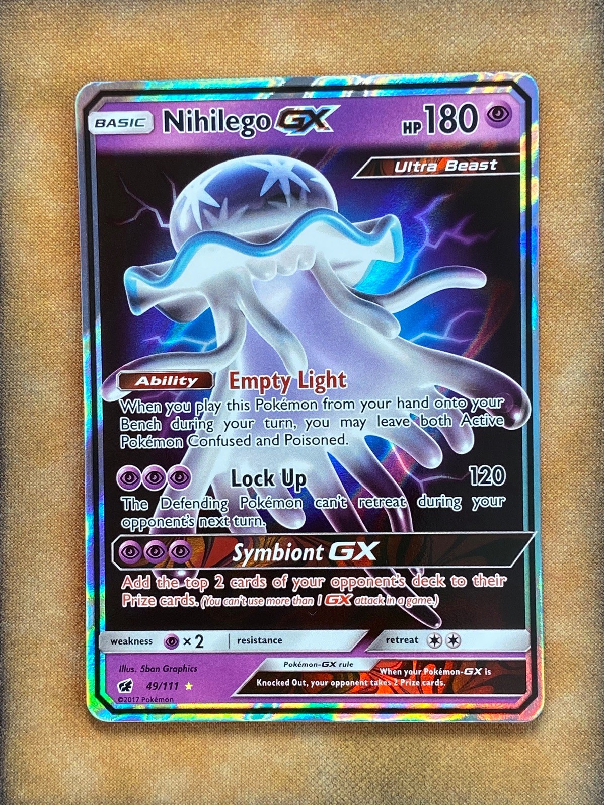 Pokemon Nihilego GX 49/111 Crimson Invasion Ultra Rare Holo NM