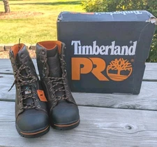 Timberland PRO Endurance Men's 8"  Steel Safety Toe Work Boot Brown, Size 11.5 W