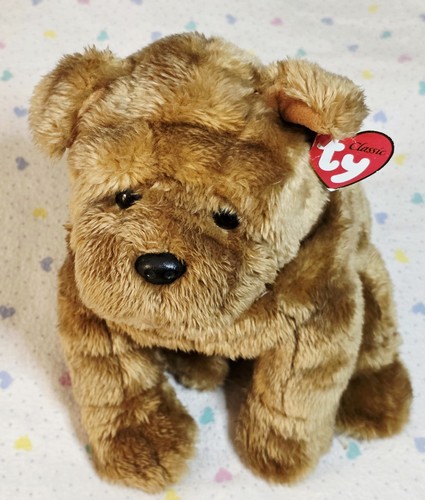 10" Ty Classic Shantou Sharpei Puppy Dog Plush Sitting Stuffed Animal Handmade