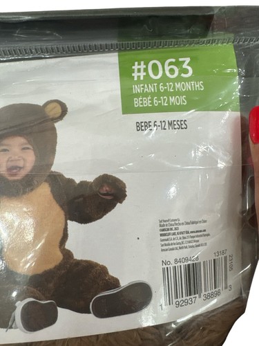 Cuddly Teddy Bear Baby Halloween Costume Size 6-12 Months New Jumpsuit Hood - Picture 5 of 5
