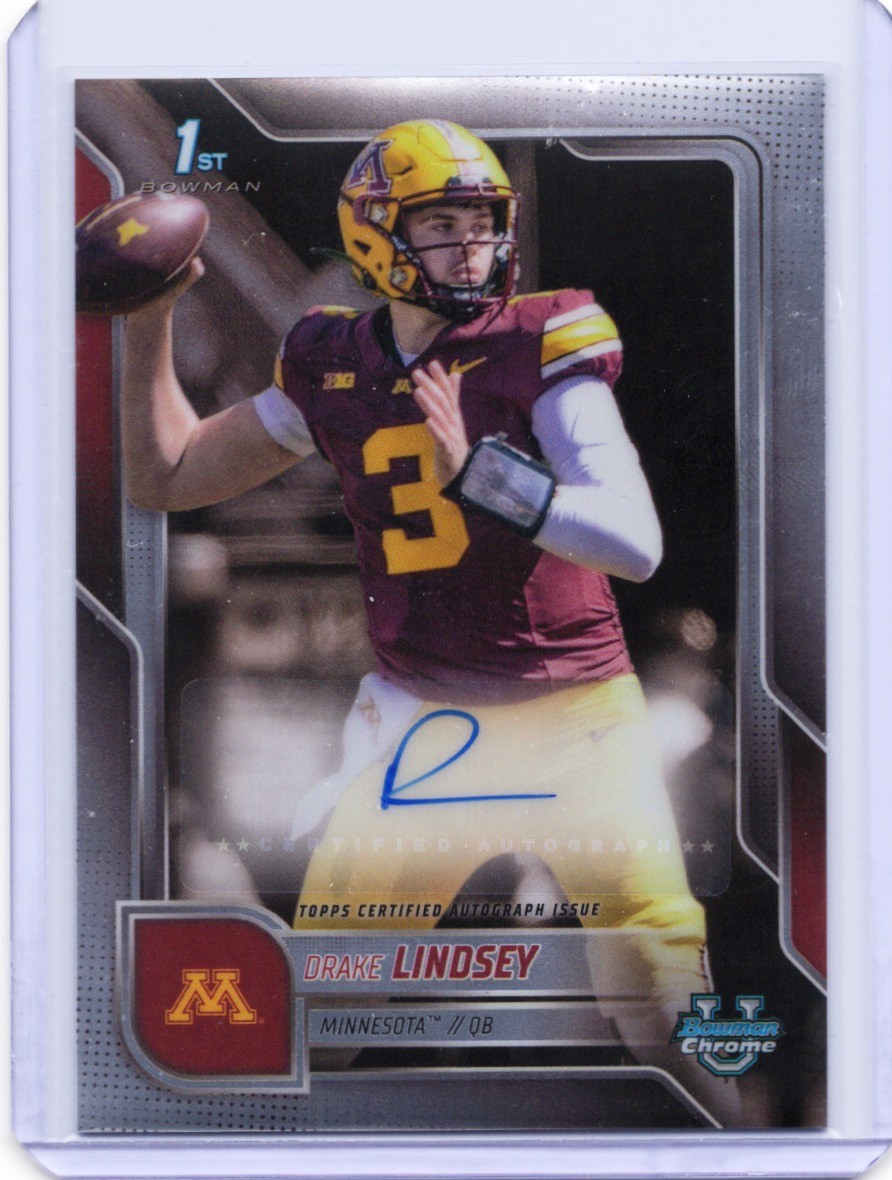 2025 Bowman University Chrome #BCA-DLI Drake Lindsey Chrome Prospect Autographs