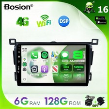 Autoradio 6+128 Go pour Toyota RAV4 2013-2018 Sat Nav Android 16 Carplay DSP RDS