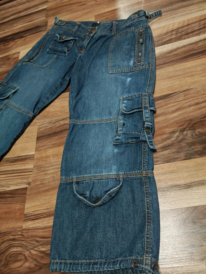 Pantalones de mezclilla cargo The Limited Y2K recortados talla 6 para mujer tiro bajo años 2000 Foto 2 de 4